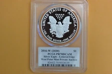 2016-W (2019) Silver Eagle PCGS PR70 West Point Mint Private Auction Paul Balan