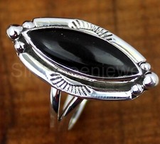Natural Black Onyx Ring, 925 Sterling Silver Ring, Hammered ring, Gift For Her