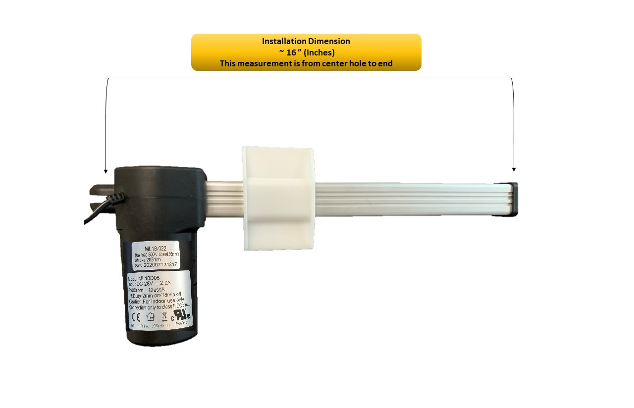 Actuador de motor eléctrico Molin - motor reclinable de potencia ML18-022