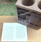 Lasercraft Wood Pencil Holder Laser Engraved Walnut Seascape Design NEW in Box — photo 7
