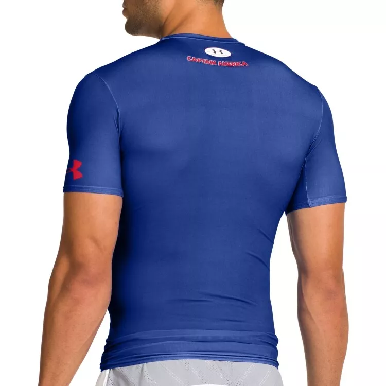 T-shirt compression noir Captain America pour homme à manches longues •  Instant Santé