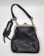 Charles David Leather Women's Small Coin Purse ,Change Holder,  Double  Clasp