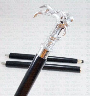 Vintage Alien Dragon Handle Wooden Walking Cane 36" Ideal For Walking ...