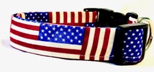 American Stars and Stripes Flags Custom Handmade Dog Collar
