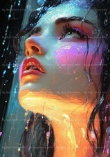 SURREAL WOMAN FACE ART PRINT, Fantasy Female Wall Decor, Abstract Girl Poster