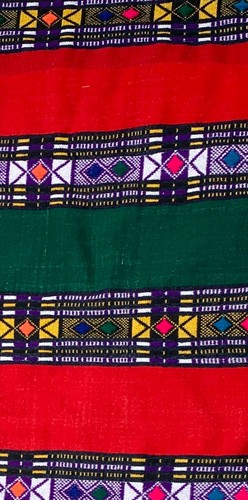Ethnic Ethiopian long runner handwoven cotton multicolor - 25" x 150" - Picture 2 of 3