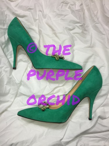 Kate Spade LOVER beryl green suede pumps shoes sz. 8.5 NEW - Picture 5 of 6