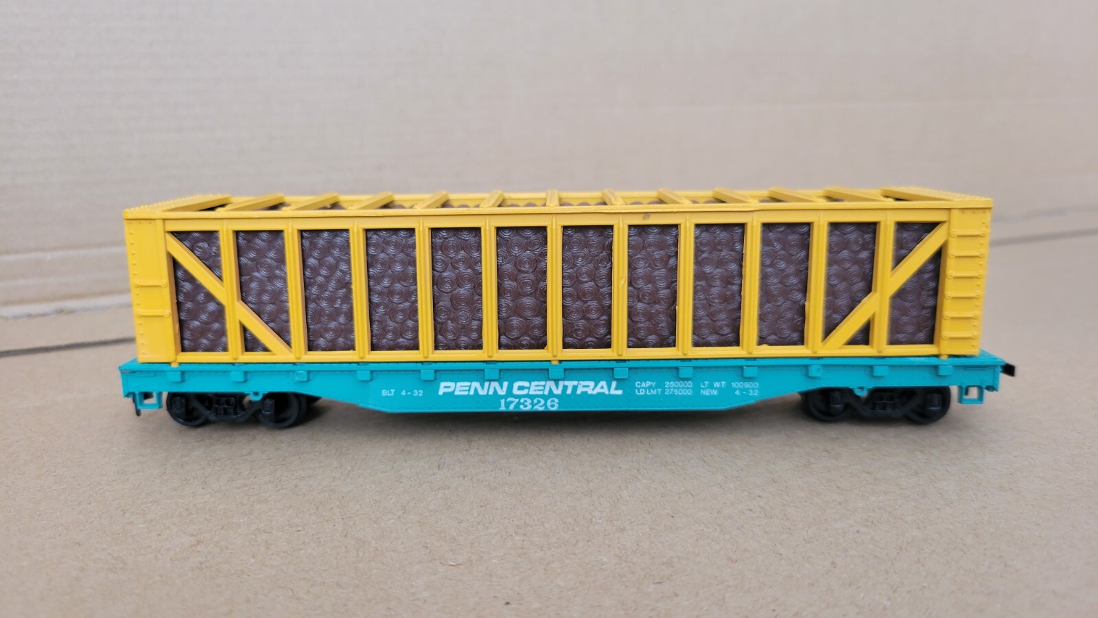 3 HO Scale Freight Cars with lumber wood loads eBay