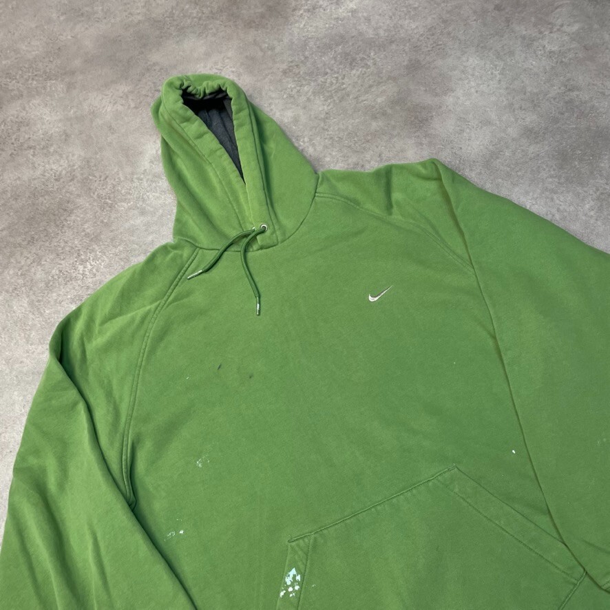 Nike Hoodie Mens Y2K Small Swoosh Vintage Pullover Sweatshirt, Green, XL image 3