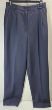 Vtg Smart Parts Dress Pants Womens Size 13 Blue Pleated High Rise Made in USA