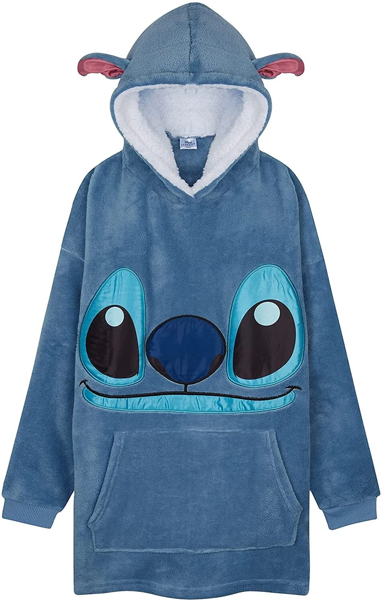 Sweat à capuche hoodie oversize Stitch bleu femme