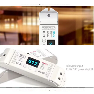 LTech LT-820-5A LED DMX RDM Decoder RGB/RGBW Strip Controller 5A/4CH 5-24V DC
