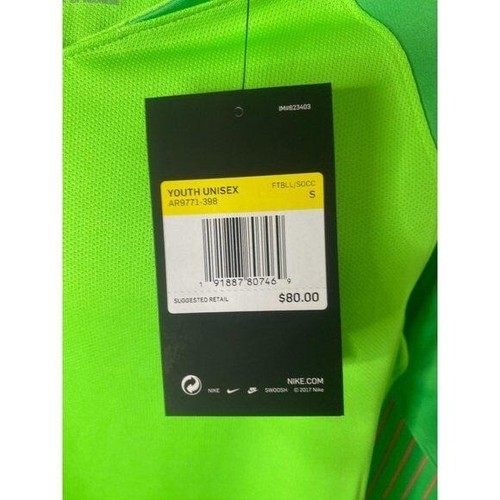 Nike Boy's Shirt Green Dri-Fit Breath Soccer Long Sleeve Athletic Size Small - Picture 5 of 5