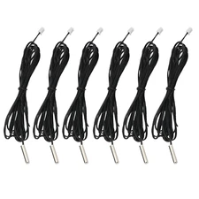 6Pcs 10K Temperature Sensor Probe 1M NTC3950 Thermistor Stainless Steel Temp Sen