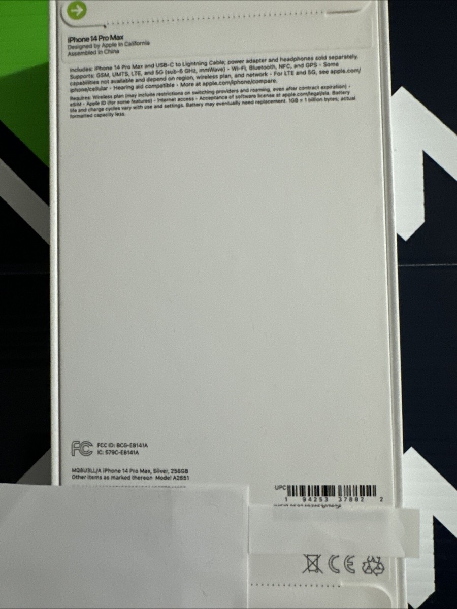 Apple iPhone 14 Pro Max - 256 GB - Silver Unlocked Dual eSIM