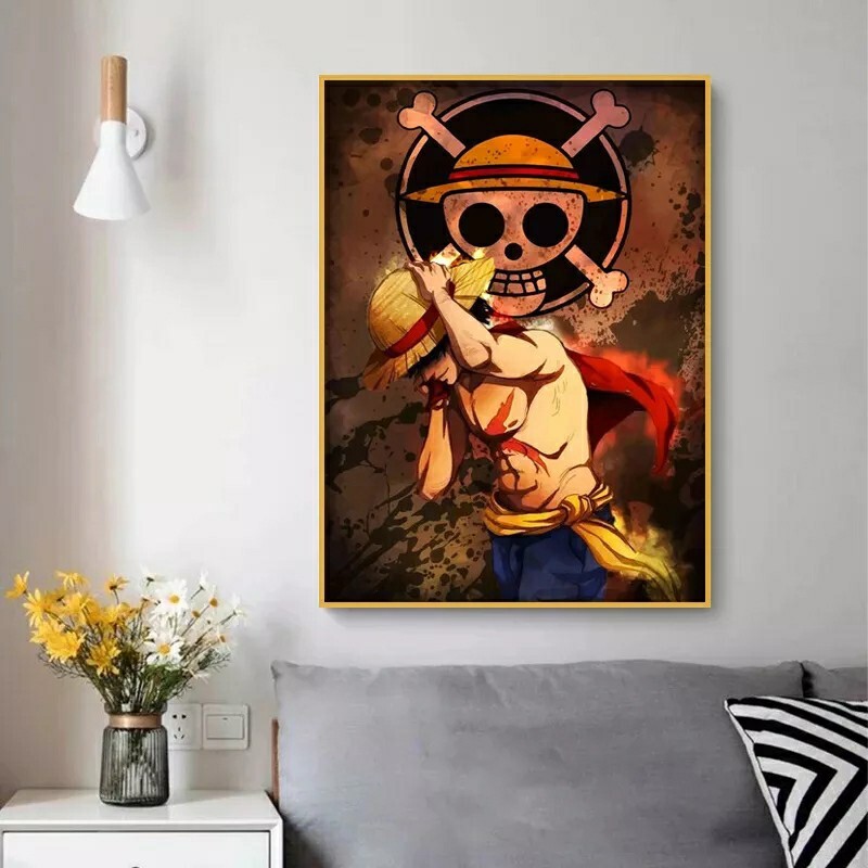 Póster Luffy toile De Algodón Cuadro Sin Marco Decoración one piece Manga