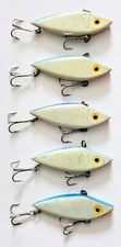 (Set of 5) Vintage Mann's BB Shad Lipless Crankbaits 1/2 oz 3" Bone Blue Back
