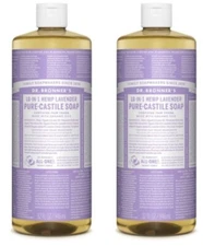 DR BRONNER'S Pure-Castile Liquid Soap Lavender - 32 fl oz  ( 2 Pack )