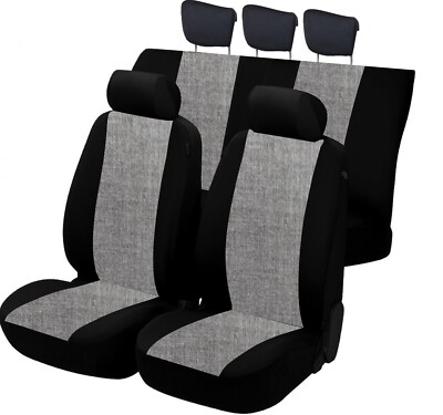 Sitzbezüge für großen Strick Baumwolle grau/schwarz, nach Maß - Made in Italy