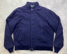 Vintage Woolrich Hunting Bomber Jacket Plaid Lined Size Large Long
