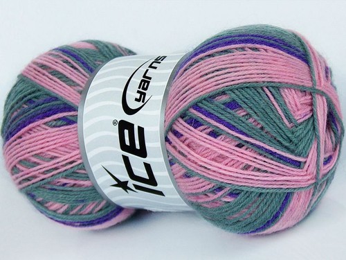 Ice Yarns Colorway Sockengarn rosa flieder grau 100g 400m superwash superfine 74062 - Bild 1 von 3