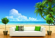 Huge 3D Golden Sea Beach Wall Paper Wall Print Decal Wall Deco Indoor Wall Mural