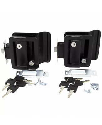 2X Black RV Paddle Entry Door Lock Latch Handle Knob Deadbolt - Foto 2