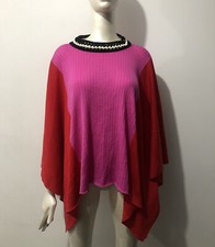 Emilio Pucci 100% Wool Cape Pink & Red Small