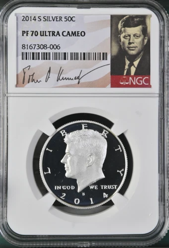 2014 S Silver Kennedy Half Dollar 50C NGC PF70 Signature Label GKEN