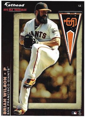 BRIAN WILSON SAN FRANCISCO GIANTS FATHEAD TRADEABLES REMOVABLE STICKER 2012 #12