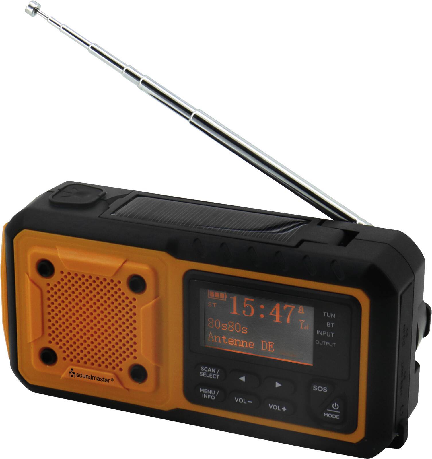 Soundmaster Dab112or Kurbelradio Orange-schwarz Neu
