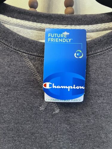 CHAMPION ECO FLEECE MENS SWEATSHIRT SIZE MEDIUM DARK GREY NWT SOLID PULLOVER - Picture 3 of 7