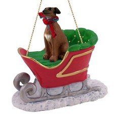 ITALIAN GREYHOUND Dog SLEIGH Ride Christmas ORNAMENT