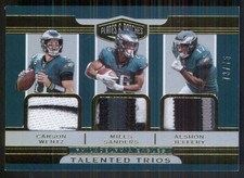 2019 Panini Plates & Patches Wentz Sanders Jeffery Talented Trios patch #d/75