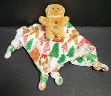 Christmas Gingerbread Baby Rattle Lovey Security Blanket Snuggle Buddy Knotted