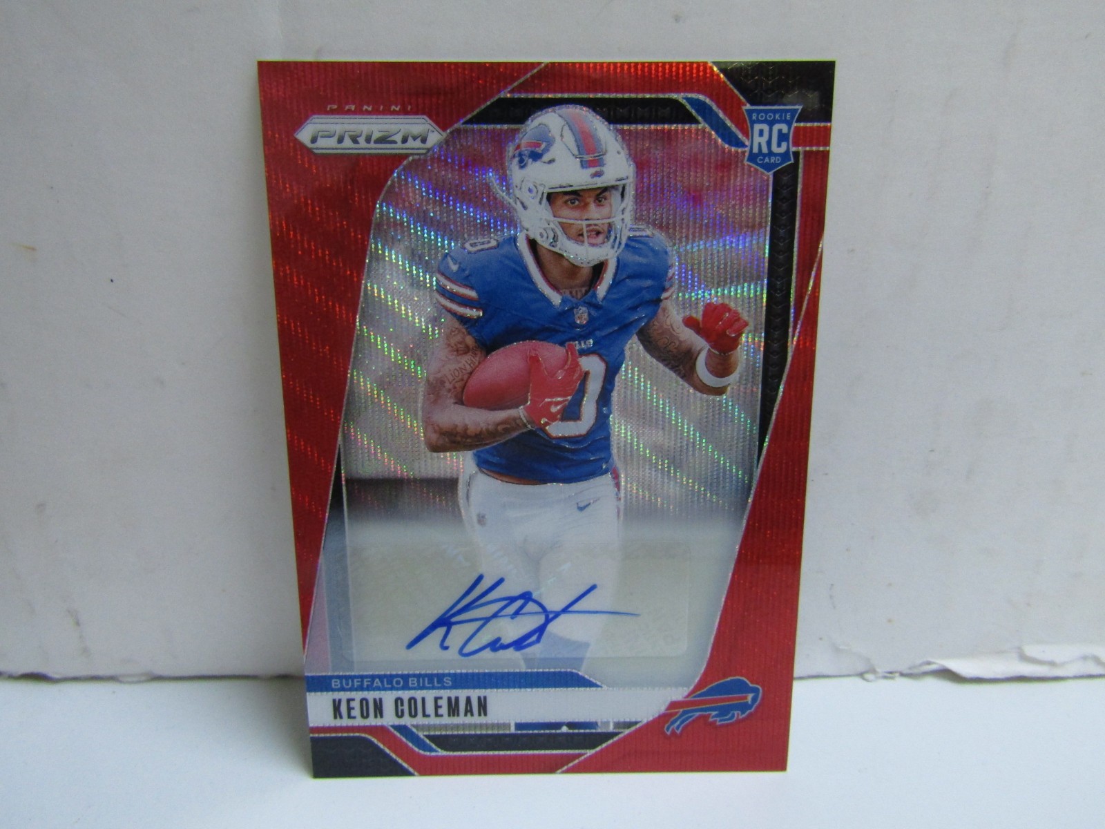 2024 Panini Prizm #362 Keon Coleman Red Wave Auto RC /149 Bills