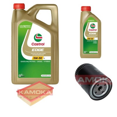 KAMOKA Inspektionspaket Castrol EDGE Titanium FST 5W-30 6L für Seat Inca 1.9