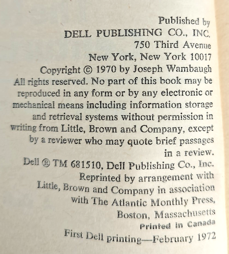 The New Centurions, Joseph Wambaugh, Paperback, 1972 Dell - Picture 3 of 4