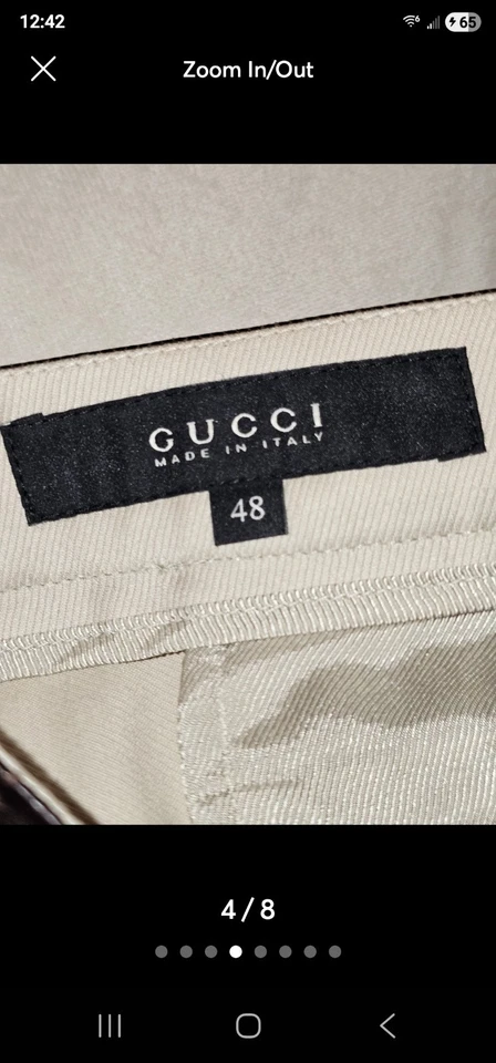 Auténticos pantalones Gucci con adorno de cuero usados en excelente estado Foto 3 de 4