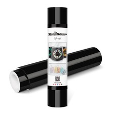 12 Inch x 10 Ft Glossy Black Permanent Adhesive Vinyl Roll Craft Sticker