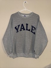 Vintage 90s Yale University Champion Gray Crewneck Sweatshirt Medium