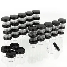 5 Gram Cosmetic Containers 50 PCS Polypropylene Sample Jars with Lids Black