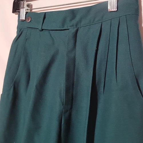 Vintage Size 4P - FUNDAMENTAL THINGS Dark Teal Pleated Front Straight Pants - Picture 4 of 8