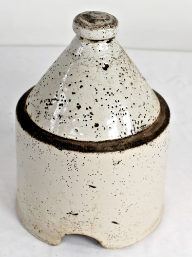 Antique Chicken Feeder Stoneware Pottery Chicken Feeder #13 Primitive Americana