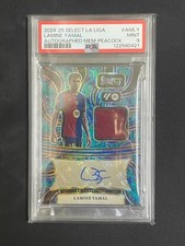 Lamine Yamal 2024-25 Panini Select La Liga Auto Memorabilia Peacock PSA 9 