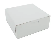White Bakery Box 6 x 6 x 2.5 Inch Food Storage Container with Tuck Top Closure