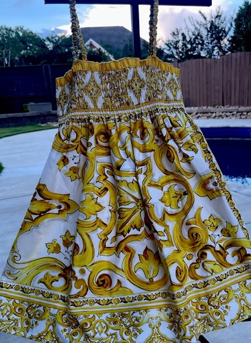 Prendisole Dolce & Gabbana bambina della collezione Maiolica Gialla tg 4 nuovo con etichetta - Foto 6 di 20
