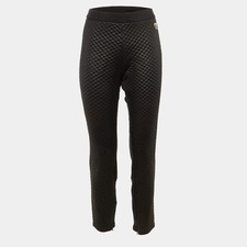 Love Moschino Black Quilted Crepe Trousers L