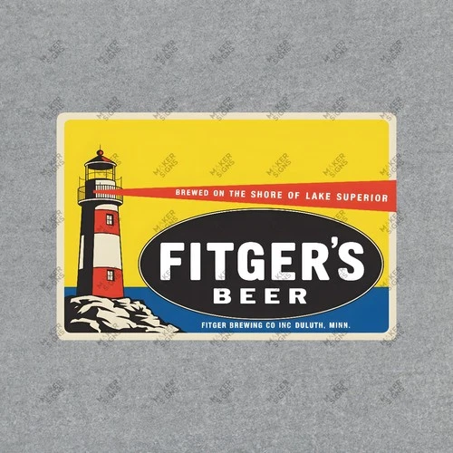 Vintage Fitgers Beer Metal Sign Duluth Minnesota Lake Superior #204314