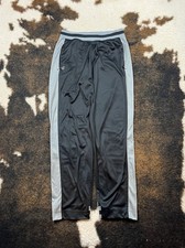 Rocawear Classic Track Pants Mens L Black Gray Athletic Logo Joggers Retro